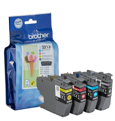Brother Tinte Kombi-Pack LC-3213 VALDR Original  Cyan, Magenta, Gelb, Schwarz LC3213VALDR