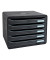 Schubladenbox Big-Box Plus Classic quer 308714D schwarz/schwarz 5 Schubladen geschlossen