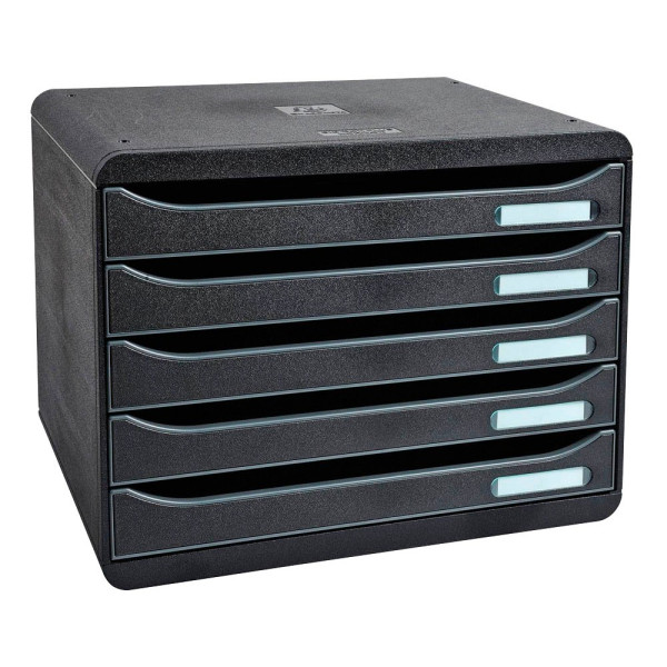 9002493423558 - Liderpapel - Schubladenbox big-box plus quer 5 Schubladen din A4 Überbreite Polystyrol Gehäusefarbe schwarz Farbe der Schublade schwarz glossy