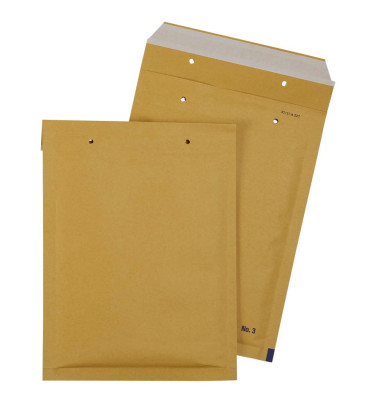 Luftpolstertaschen, 2FVAF200063, innen 150x215mm, haftklebend + Lochung für Klammer, braun