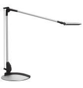 LED-Schreibtischlampe MAULoptimus, silber, Standfuß, dimmbar