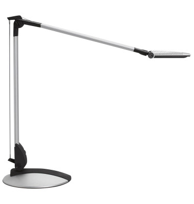 LED-Schreibtischlampe MAULoptimus, silber, mit Standfuß, dimmbar