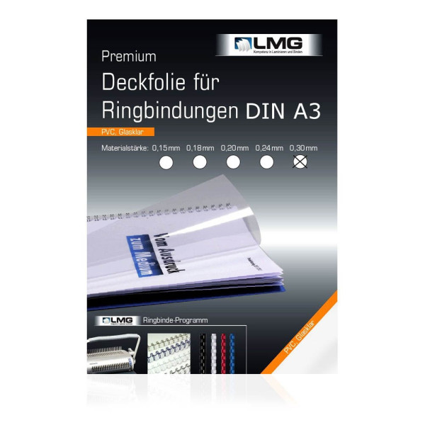 4250504552413 - Deckblätter für Bindemappen PREMIUM transparent 4250504552413 UMT030TA3-A 100 Stück 4250504552413 - Deckblätter für Bindemappen PREMIUM transparent 4250504552413 UMT030TA3-A 100 Stück