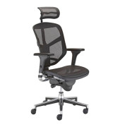 Bürostuhl Enjoy, schwarz / chrom, mit Armlehnen, bis 110kg
