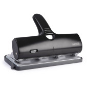 Doppellocher Alu-40 schwarz bis 4mm 40 Blatt mit Anschlagschiene