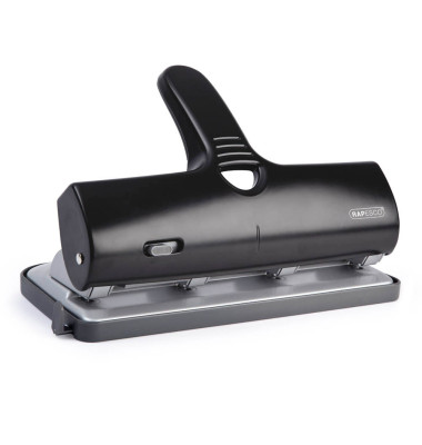 Doppellocher Alu-40 schwarz bis 4mm 40 Blatt mit Anschlagschiene