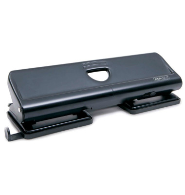 4-fach-Locher 720 1054, schwarz, bis 2,2mm 20 Blatt, mit Anschlagschiene