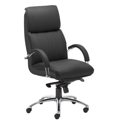 NOWY STYL Nadir Steel Chefsessel schwarz Kunstleder