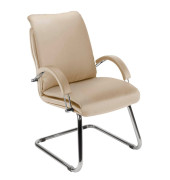 NOWY STYL Nadir Steel Besucherstuhl beige Kunstleder