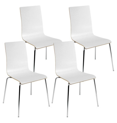 Besucherstuhl Cafe VII, weiß / chrom, ohne Armlehnen, 4-Fuß-Gestell Besucherstuhl Cafe VII, weiß / chrom, ohne Armlehnen, 4-Fuß-Gestell