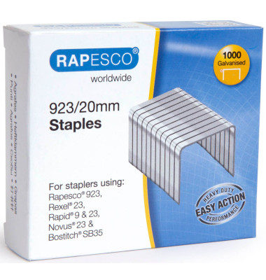 Heftklammern 923/20, 1241, Stahldraht verzinkt, Heftleistung 170 Blatt