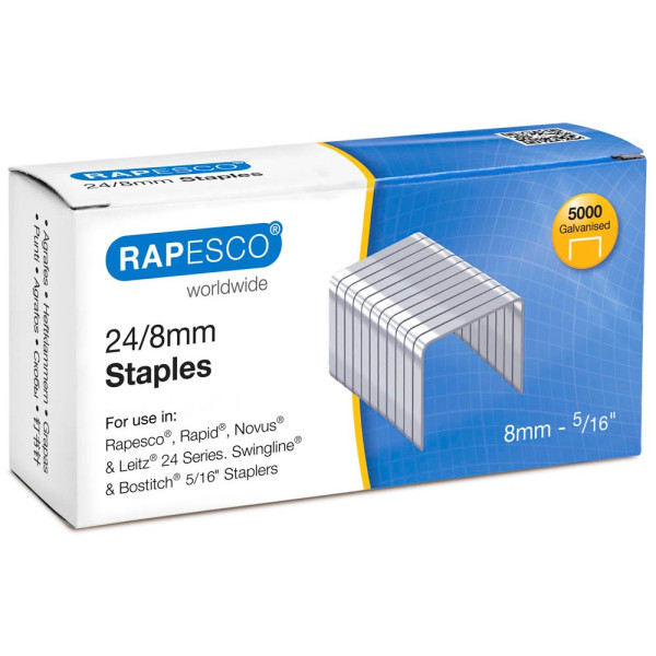 5018505001663 - Heftklammern S24807Z3 Stahldraht verzinkt 24 8 Heftleistung 2-50 Blatt  5018505001663 5000 Stück