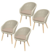 4 Harms Gartenstühle Garden Pleasure Arvada weiß