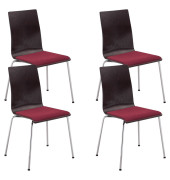 Besucherstuhl Cafe VII, wenge/bordeaux / chrom, ohne Armlehnen, 4-Fuß-Gestell