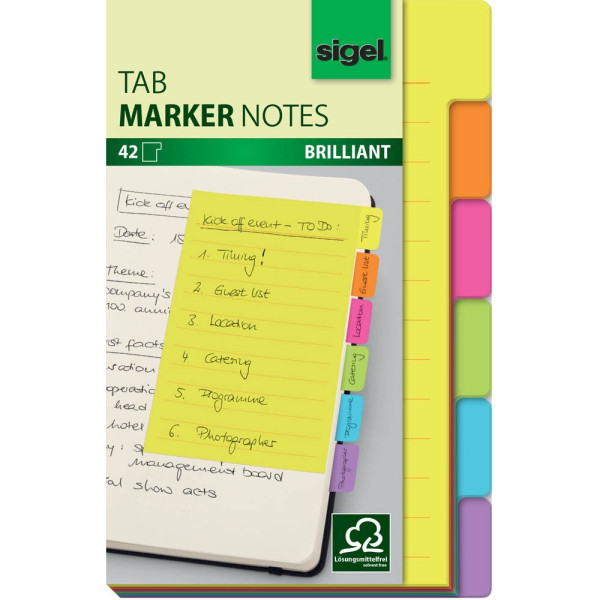 4004360825439 - Haftmarker HN205 TABS MARKER NOTES 98x148mm gelb orange pink grün blau violett 4004360825439 42 Blatt 4004360825439 - Haftmarker HN205 TABS MARKER NOTES 98x148mm gelb orange pink grün blau violett 4004360825439 42 Blatt