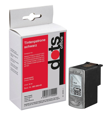 dots schwarz Tintenpatrone ersetzt Canon PG-40