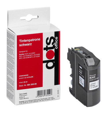 dots schwarz Tintenpatrone ersetzt brother LC-127XLBK