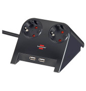 Desktop-Power USB-Charger 2-fach Tischsteckdose schwarz
