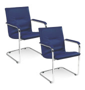 Rumba Besucherstühle blau Leder