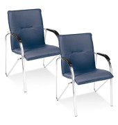 Samba Besucherstühle blau Leder