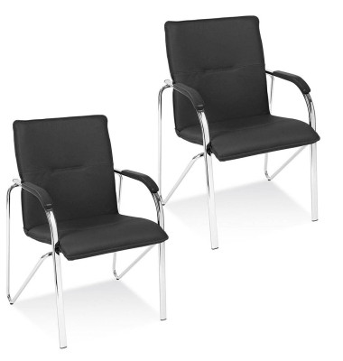 Besucherstuhl SAMBA, schwarz / chrom, mit Armlehnen, 4-Fuß-Gestell Besucherstuhl SAMBA, schwarz / chrom, mit Armlehnen, 4-Fuß-Gestell