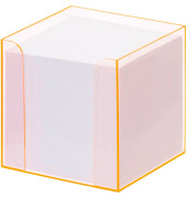 Zettelbox 9907/1, LUXBOX, 9,5x9,5x9,5cm, transparent, Kunststoff, inkl.: 800 Notizzettel