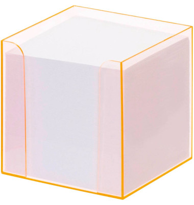 Zettelbox 9907/1, LUXBOX, 9,5x9,5x9,5cm, transparent, Kunststoff, inkl.: 800 Notizzettel