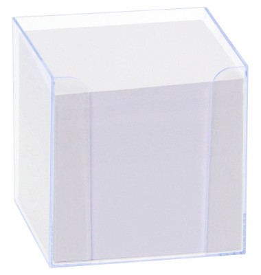 Zettelbox 9907/3, LUXBOX, 95x95mm, inkl. 800 Notizzettel, transparent, Kunststoff