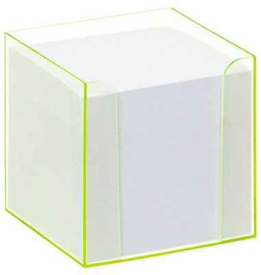 Zettelbox 9907/4, LUXBOX, 9,5x9,5x9,5cm, transparent, Kunststoff, inkl.: 800 Notizzettel