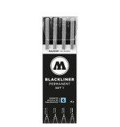 Fineliner-Set Blackliner, 52-MO200486, schwarz (Schreibfarbe: schwarz), 0,05+0,1+0,2+0,4mm