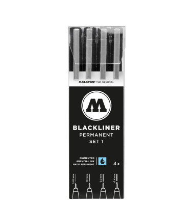 Fineliner-Set Blackliner, 52-MO200486, schwarz (Schreibfarbe: schwarz), 0,05+0,1+0,2+0,4mm