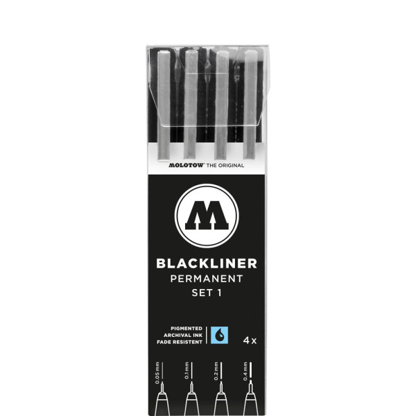 4250397639758 - BLACKLINER SET 1 Fineliner schwarz 005 01 02 04 mm 4250397639758 MOLOTOW 52-MO200486