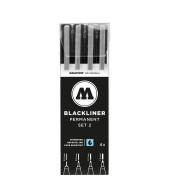 Fineliner-Set Blackliner, 52-MO200487, schwarz (Schreibfarbe: schwarz), 0,3+0,5+0,7+1mm
