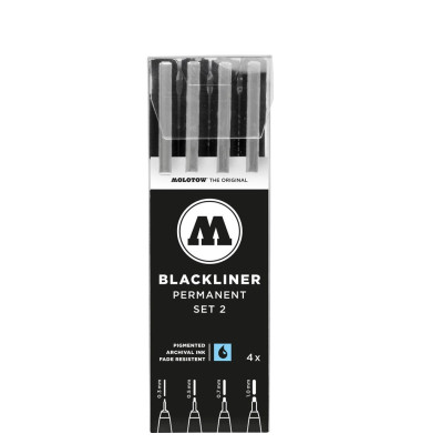 Fineliner-Set Blackliner, 52-MO200487, schwarz (Schreibfarbe: schwarz), 0,3+0,5+0,7+1mm