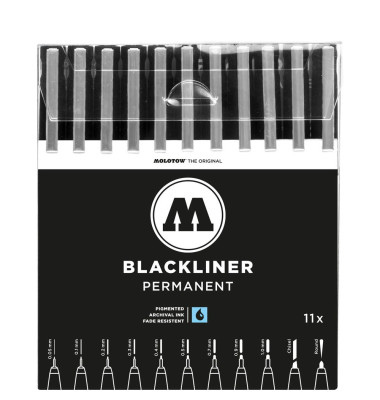 BLACKLINER Complete Fineliner schwarz 0,05, 0,1, 0,2, 0,3, 0,4, 0,5, 0,7, 0,9, 1,0 mm