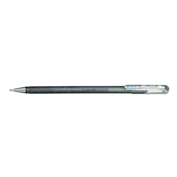 12 Stück Pentel Gelschreiber Hybrid Dual Metallic K110-DZX silber 0,5mm 0884851024619 Pentel