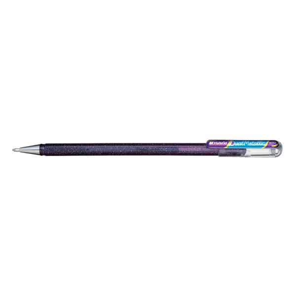 12 Stück Pentel Gelschreiber Hybrid Dual Metallic K110-DVX lila / blau-metallic 0,5mm 0884851024596 Pentel