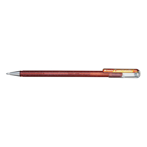 12 Stück Pentel Gelschreiber Hybrid Dual Metallic K110-DFX orange / gelb-metallic 0,5mm 0884851024572 Pentel