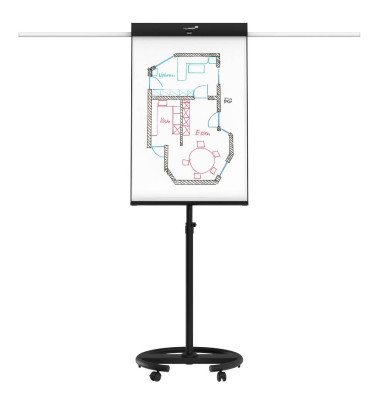 Flipchart UNIVERSAL Triangle Rundfuß, 7-153600, 68x105cm, 