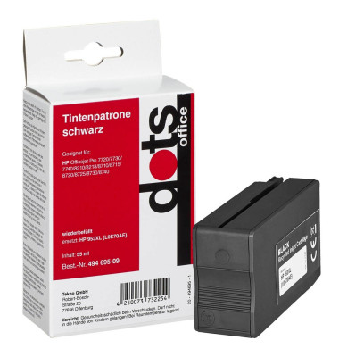 dots schwarz Tintenpatrone ersetzt HP 953XL