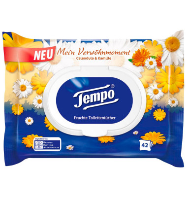 Toilettenpapier feucht, Mein Verwöhnmoment, Kamille, Calendula, 836248, 1-lagig, weiß, 42 Blatt, Toilettenpapier feucht, Mein Verwöhnmoment, Kamille, Calendula, 836248, 1-lagig, weiß, 42 Blatt,