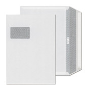 Versandtaschen 43316, lange Seite offen, C4, mit Fenster, haftklebend, 100g, weiß