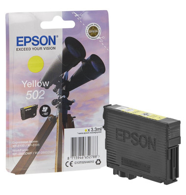 Druckerpatrone 502/T02V44 C13T02V44010 (502), gelb, ca. 160 Seiten