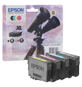 Druckerpatrone 502XL/T02W64 C13T02W64010 (kompatibel zu Epson 502XL), schwarz/cyan/magenta/gelb, ca. 1x 550 (schwarz), 3 x 470 (