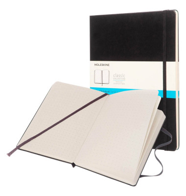 Notizbuch 892727, Classic Collection fester Einband, schwarz, A4, punktkariert, 70g, 96 Blatt / 192 Seiten