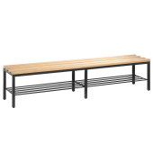 Garderobenbank Basic 8052-010, Holz, 196cm, freistehend, mit Schuhregal, buche/anthrazit