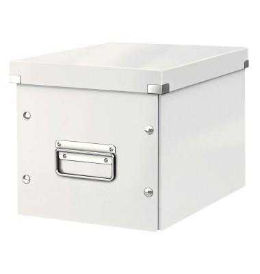 Aufbewahrungsbox Click & Store WOW Cube 6109-00-01, 10 Liter mit Deckel, für A5, außen 260x260x240mm, Karton weiß