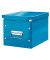 Aufbewahrungsbox Click & Store WOW Cube 6109-00-36, 10 Liter mit Deckel, für A5, außen 260x260x240mm, Karton blau