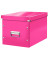 Aufbewahrungsbox Click & Store WOW Cube 61080023, 30 Liter, mit Deckel, au&szlig;en 360x320x310mm, Karton pink