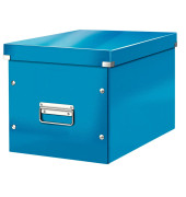 Aufbewahrungsbox Click & Store WOW Cube 6108-00-36, 30 Liter mit Deckel, für A4, außen 360x320x310mm, Karton blau